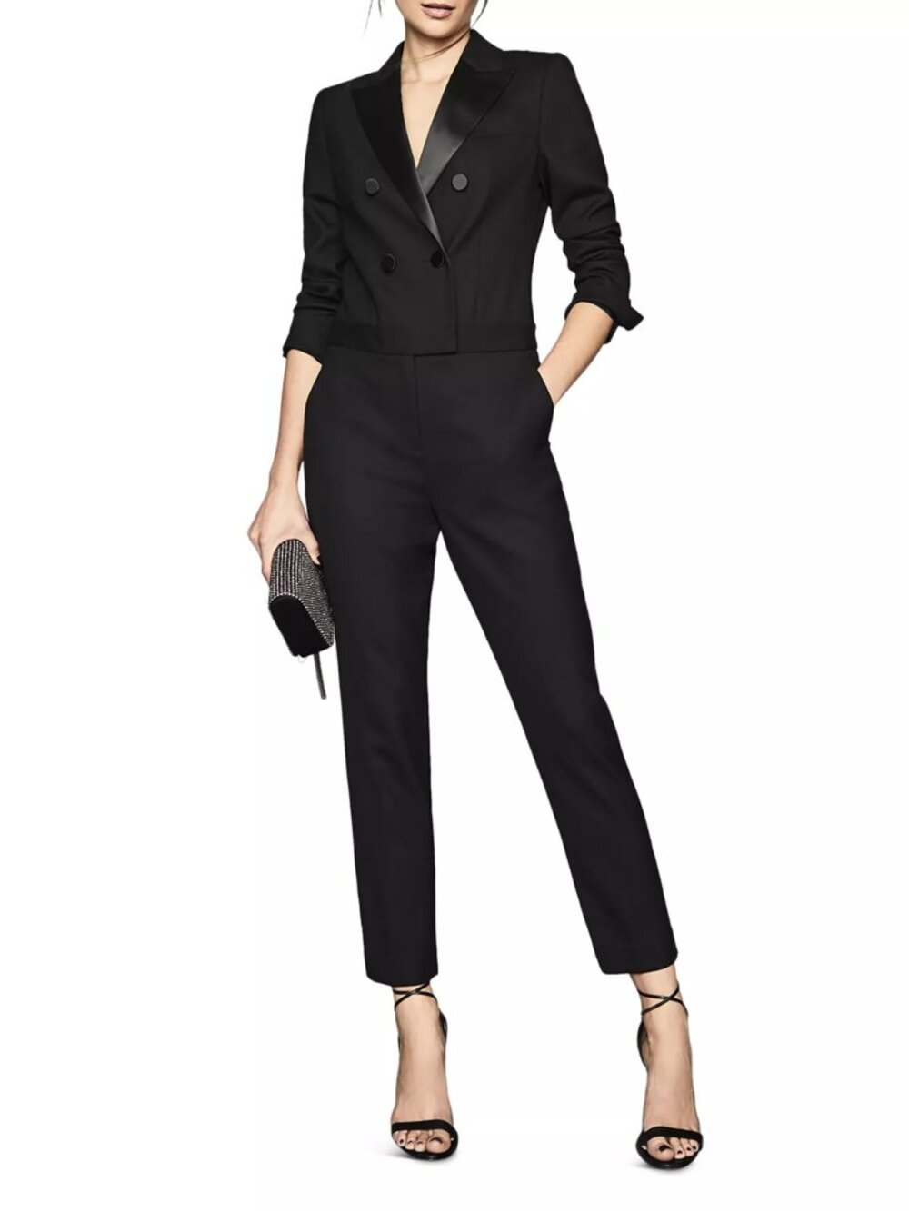 Like New Reiss Marianna Tuxedo Jumpsuit 4